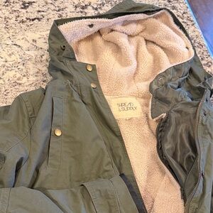 Thread & Supply Olive Jacket with Cream Sherpa Lining
